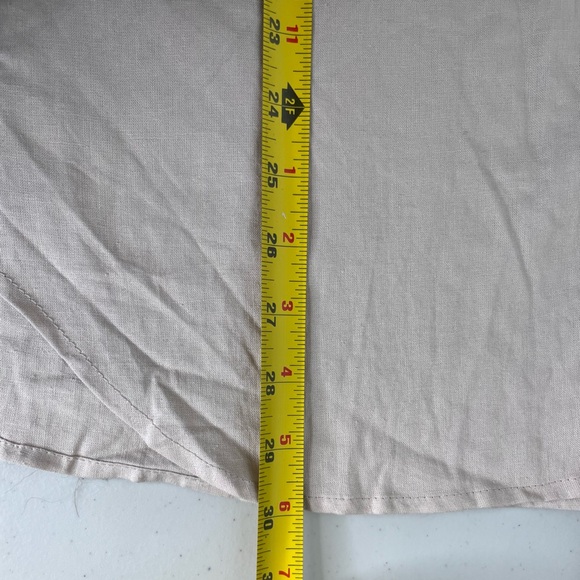 NWT Love Tree Lagenlook Sz M Linen Blend Cream Neutral Button-Down Front Shirt - Picture 8 of 11